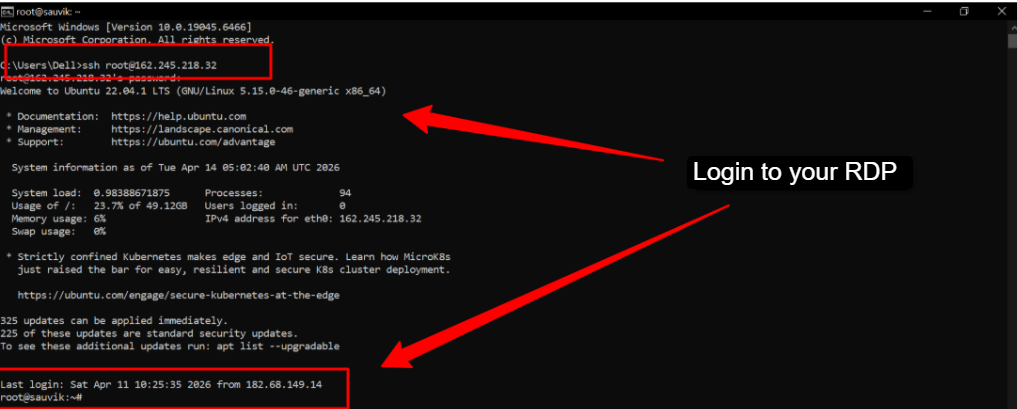 connecting rdp server to remote desktop client using rdp login credentials