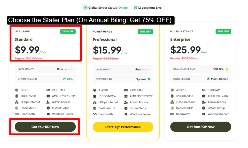 choose your anonymous rdp plans from qloudrdp to make payment with crypto