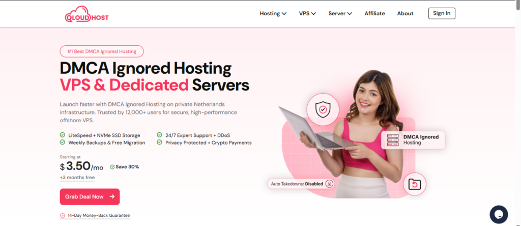qloudhost home page