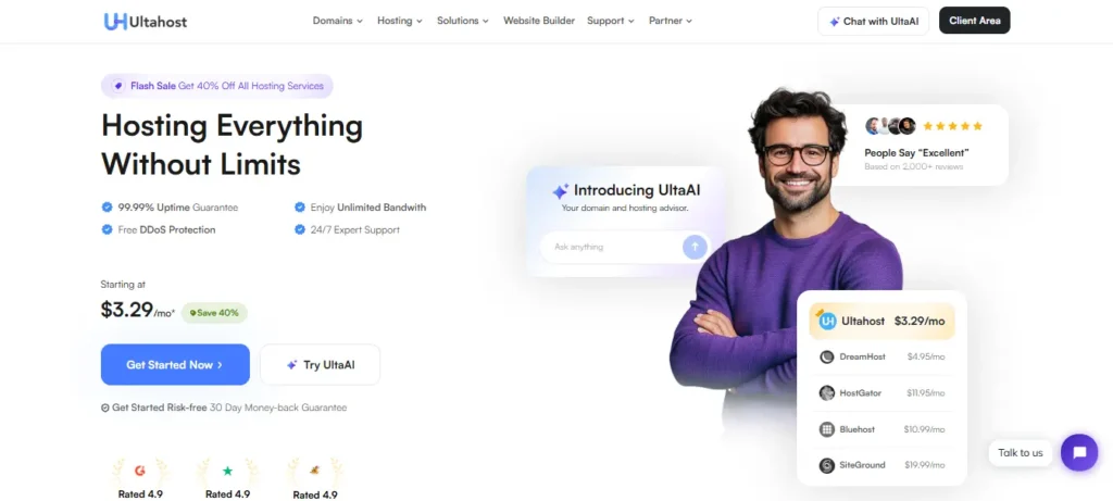 ultrahost landing page