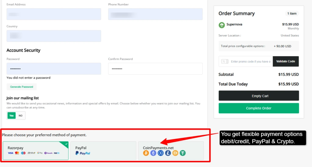 QloudRDP accept: Credit Card · Debit Card · PayPal · Bitcoin · USDT · Perfect Money