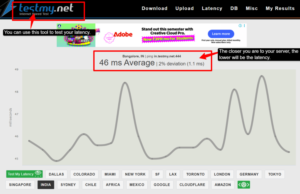 latency test