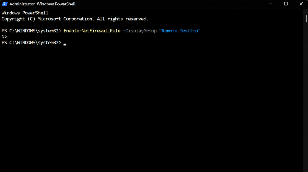 run the firewall command