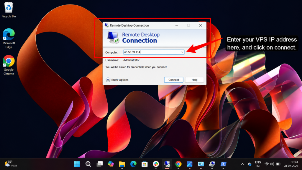 enter your vps ip address