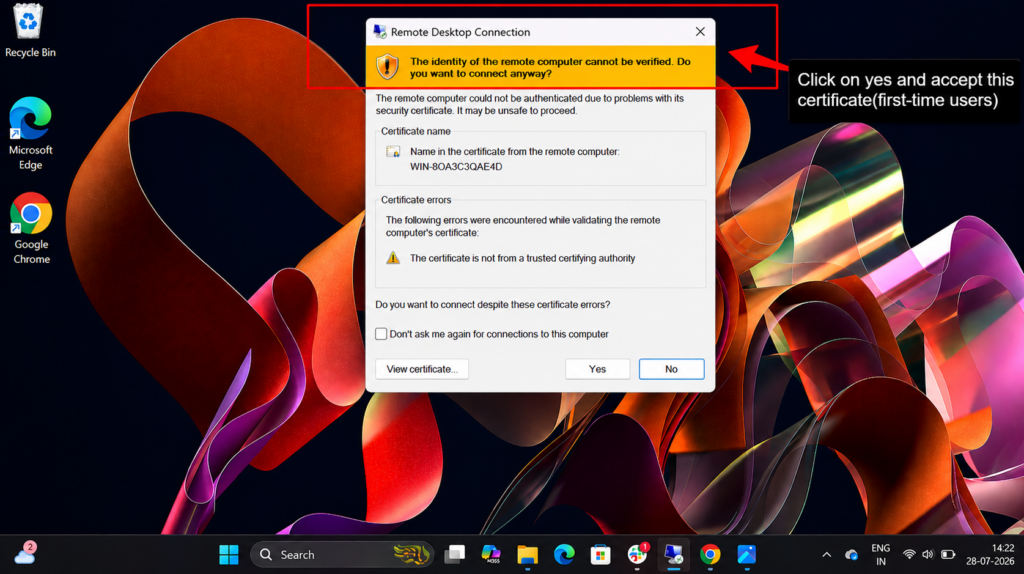 additional permission to connect rdp