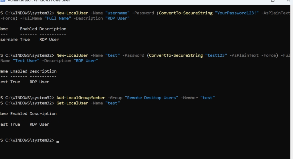 Add Users Using PowerShell